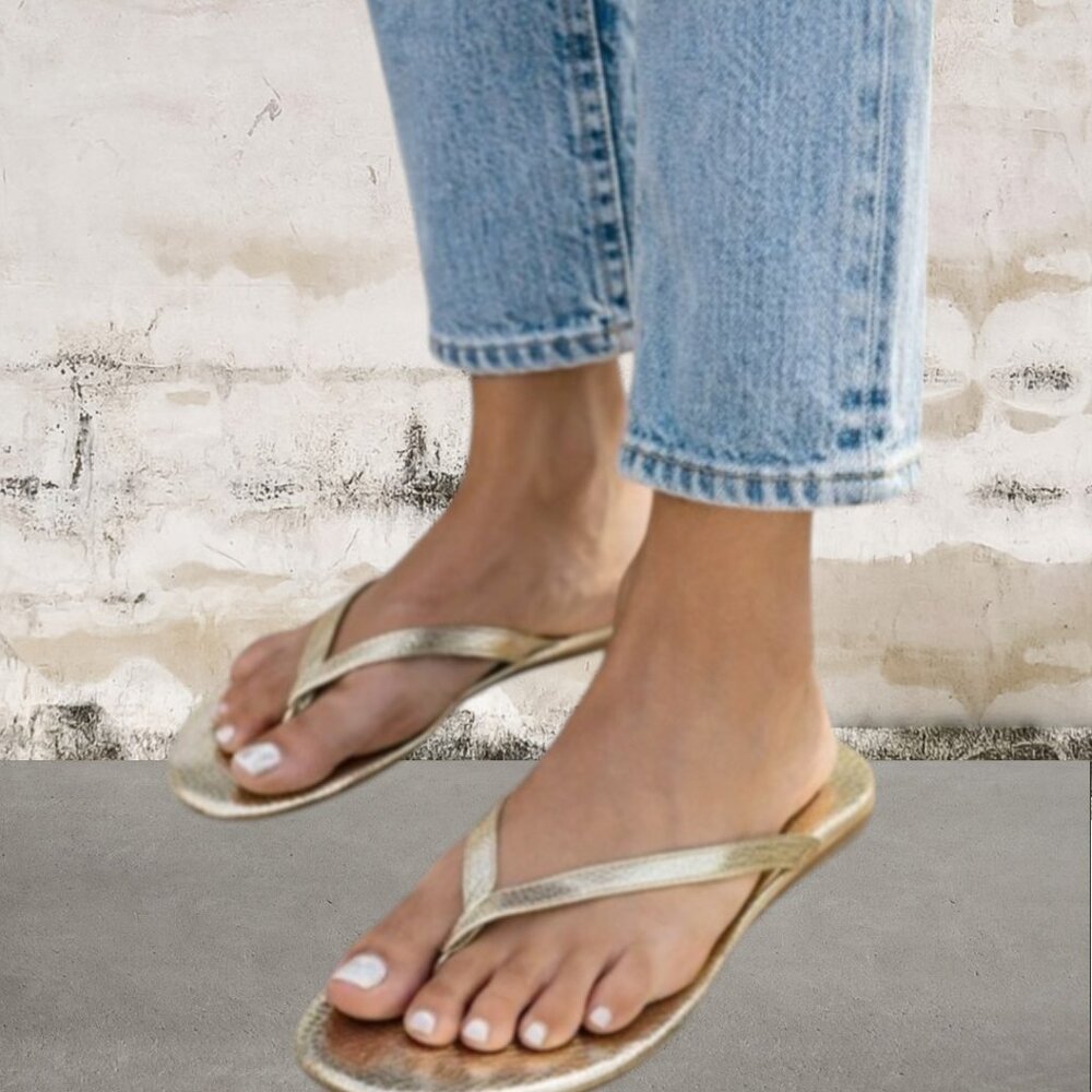 White House Black Market Women's Gold Sandals Size 9